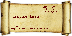 Timpauer Emma névjegykártya